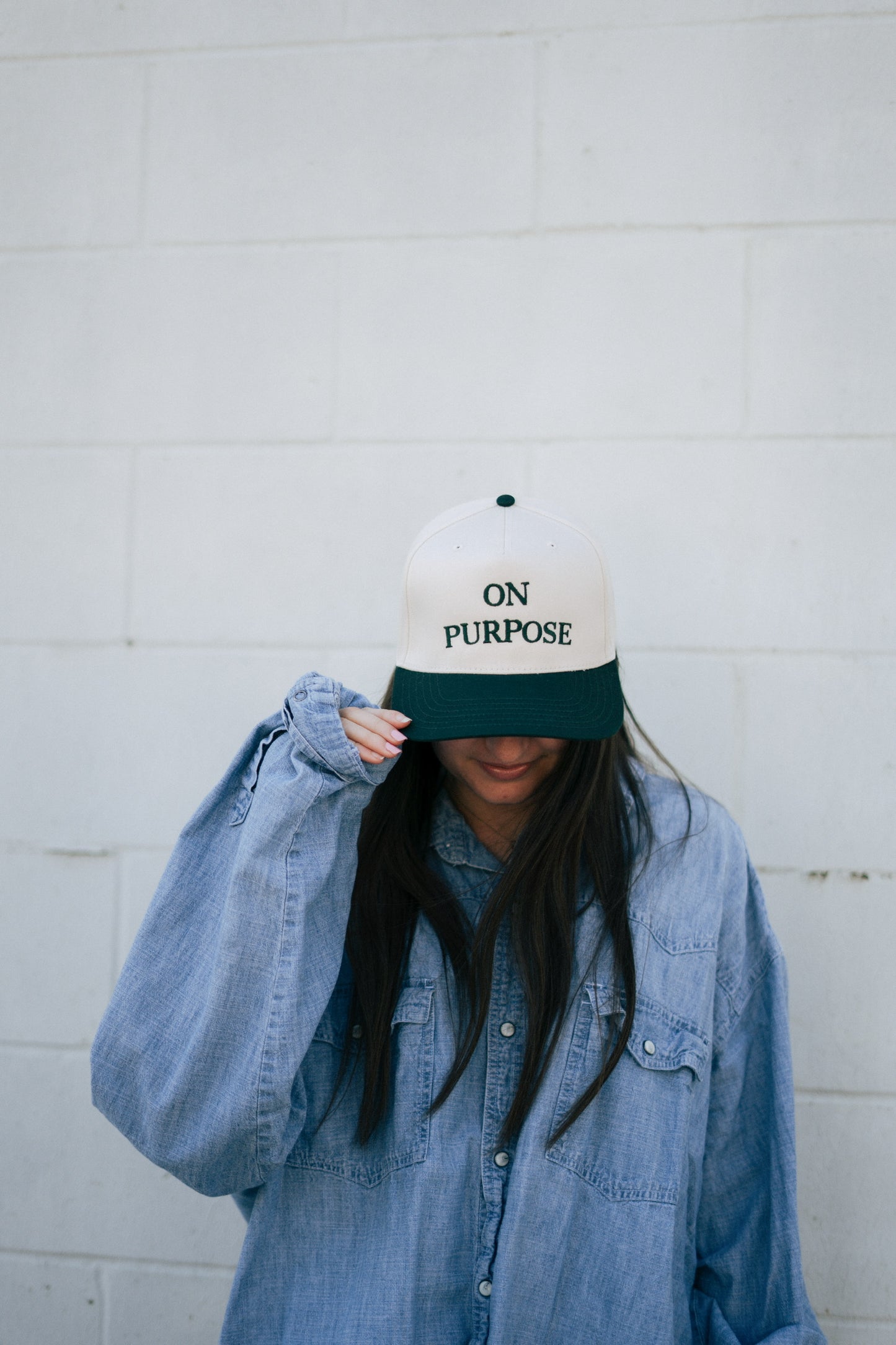 ON PURPOSE Green & Natural Trucker Hat