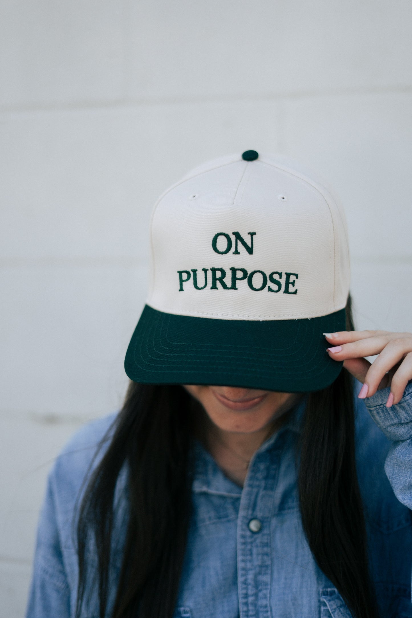 ON PURPOSE Green & Natural Trucker Hat
