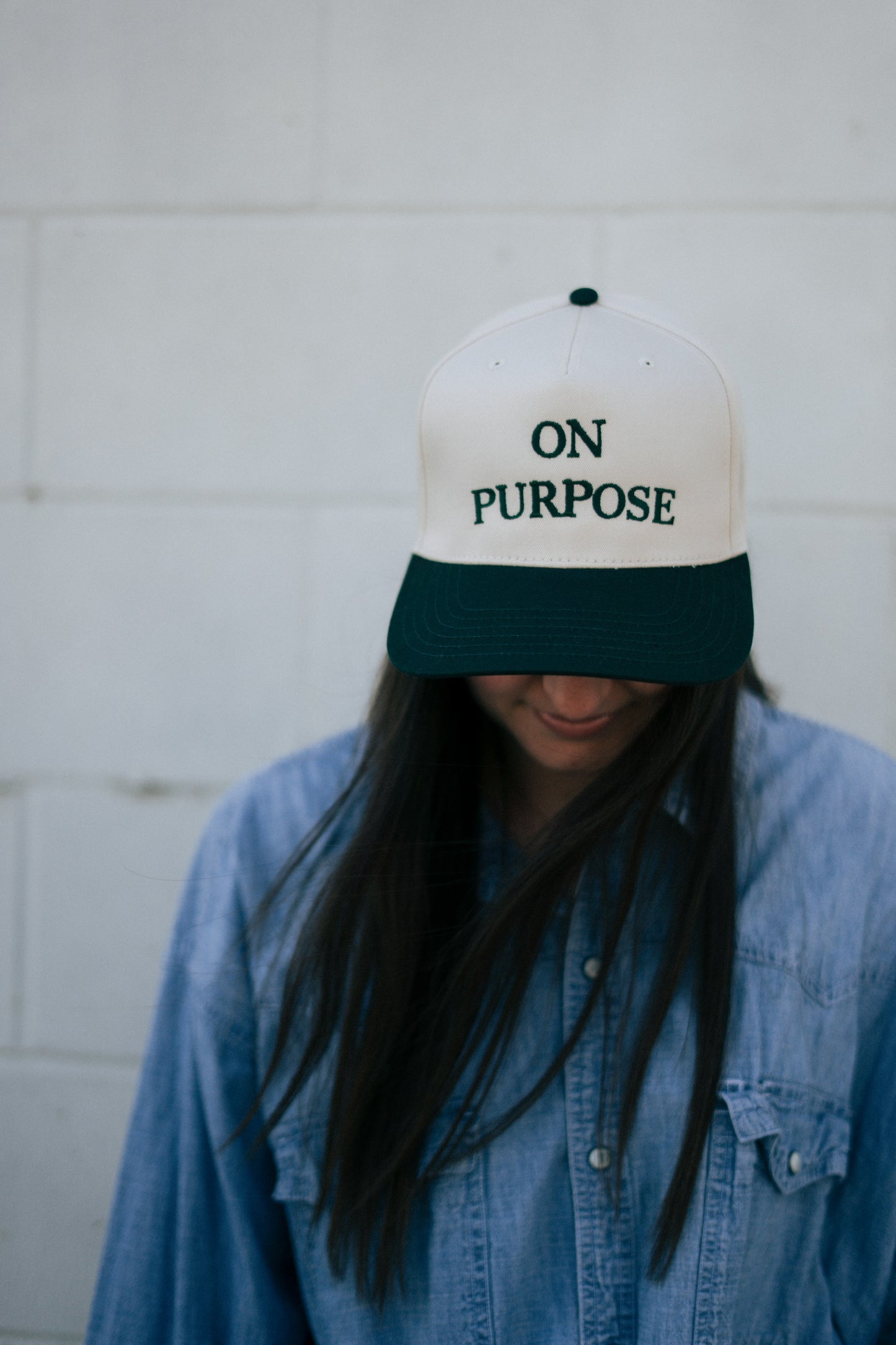 ON PURPOSE Green & Natural Trucker Hat