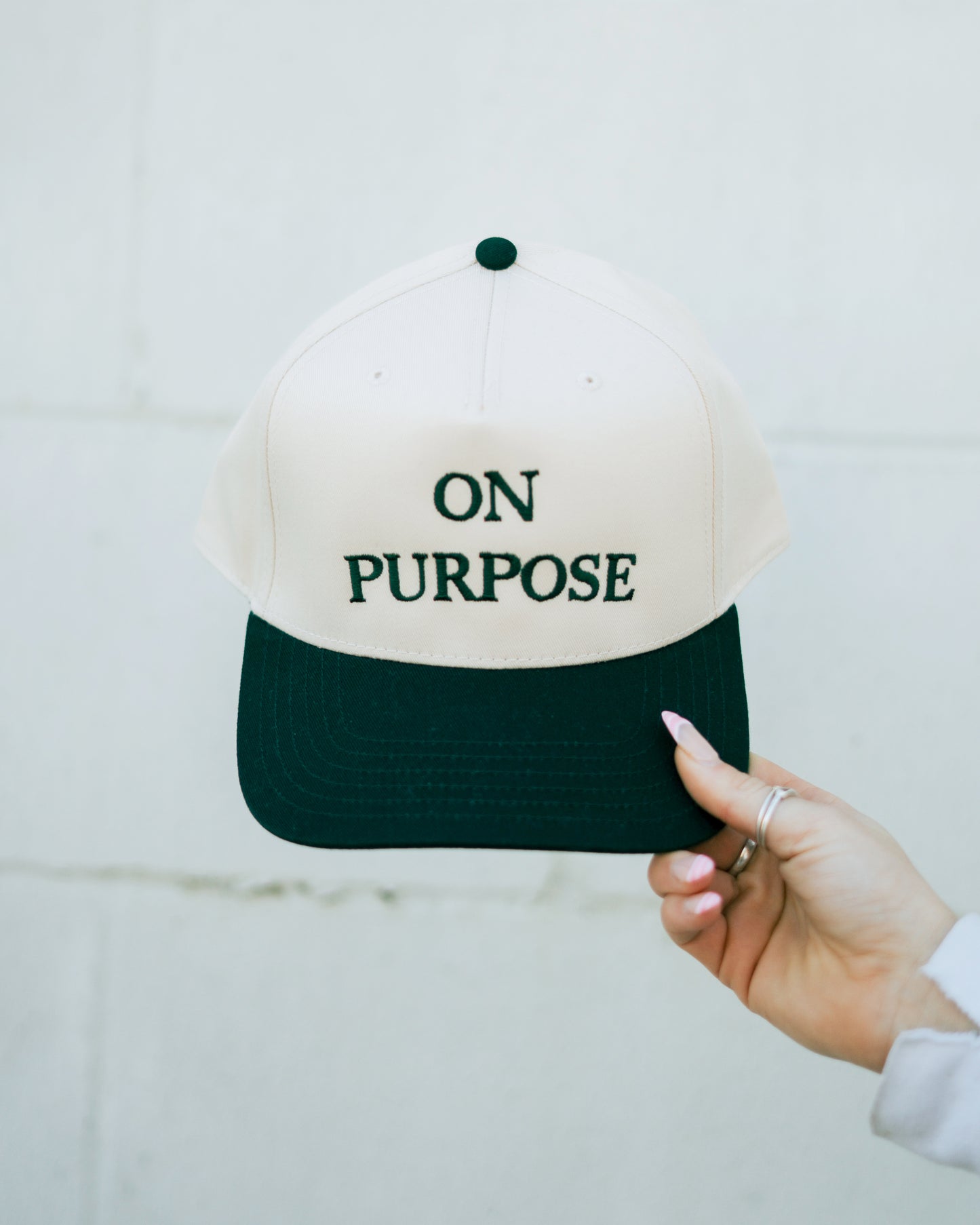 ON PURPOSE Green & Natural Trucker Hat