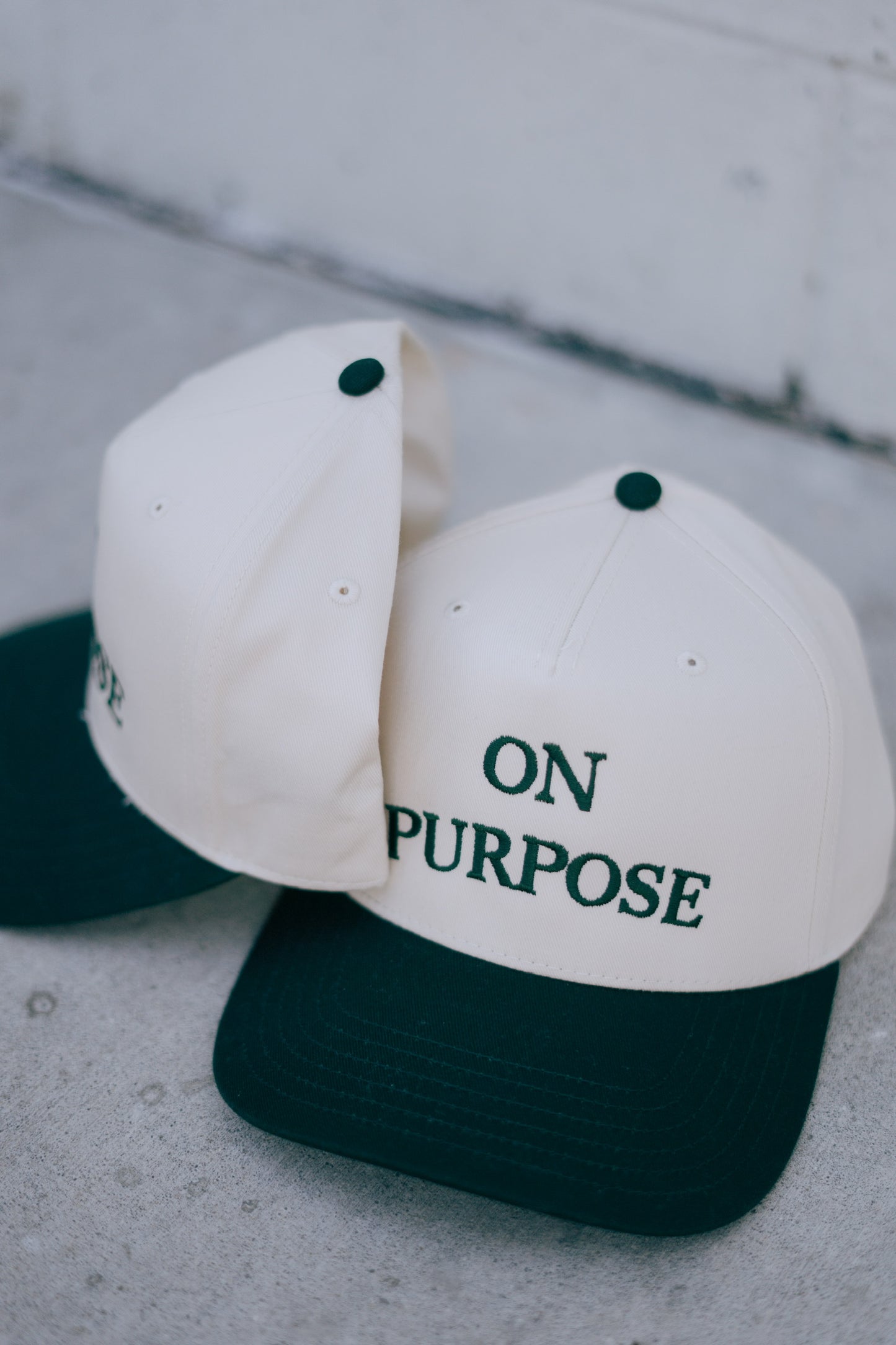 ON PURPOSE Green & Natural Trucker Hat